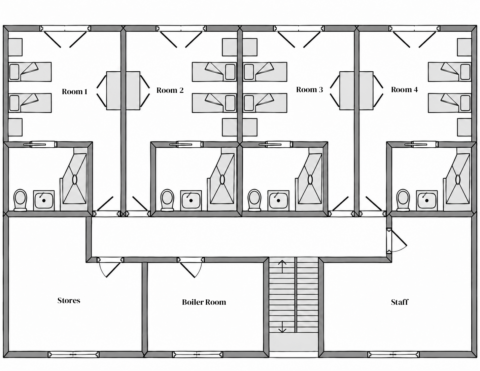 Bedroom floor plan of Chalet Flocon in Montchavin, La Plagne