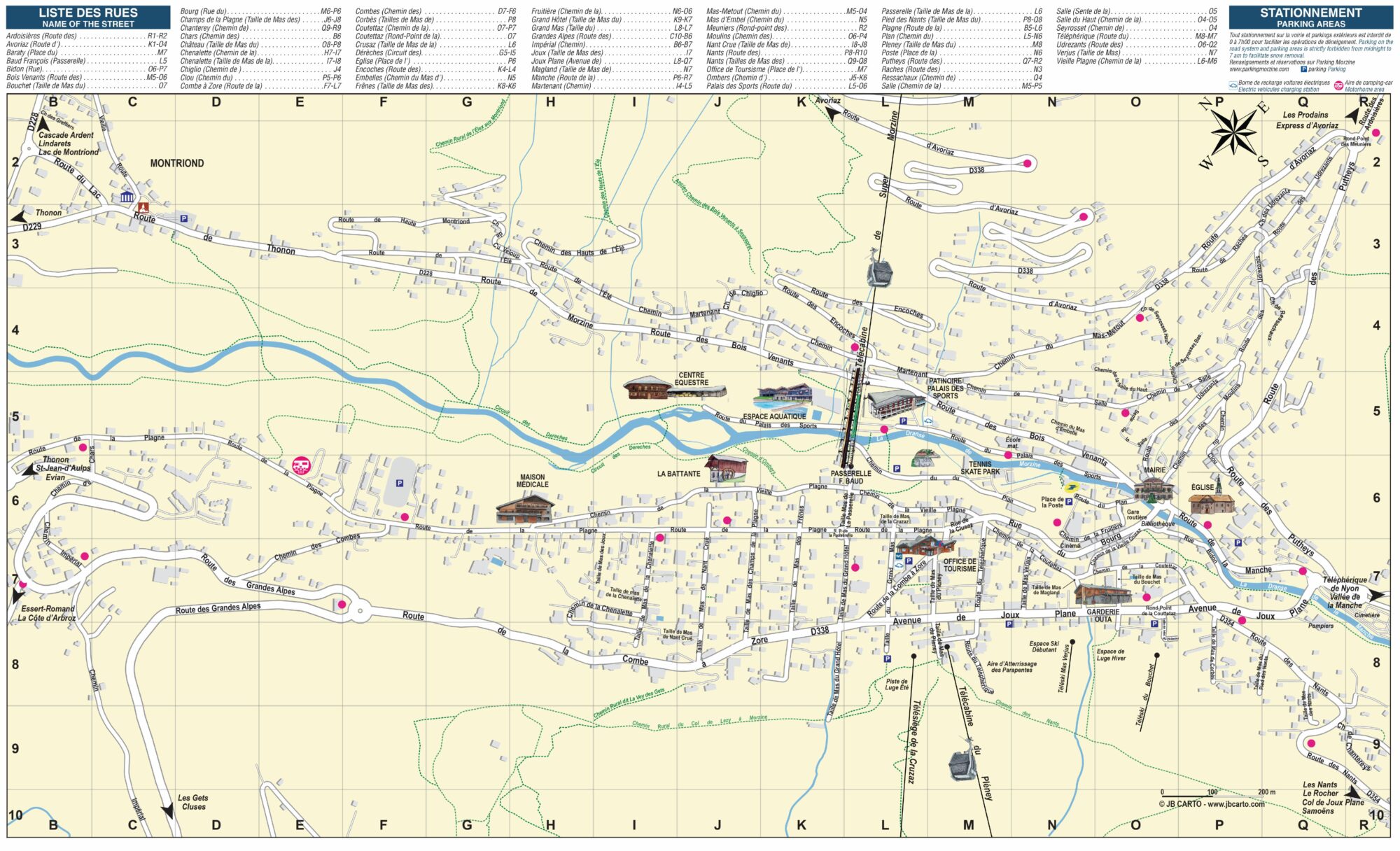 Morzine Ski Resort village map