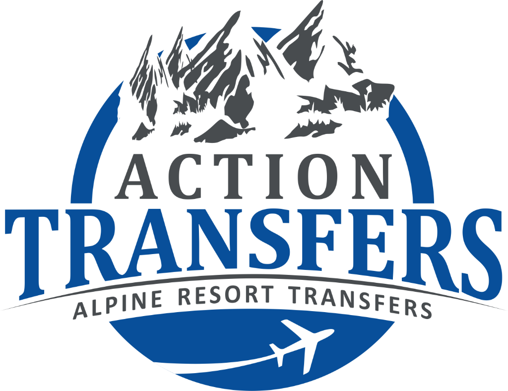 The logo for Action Transfers - Airport Transfers in the French Alps
