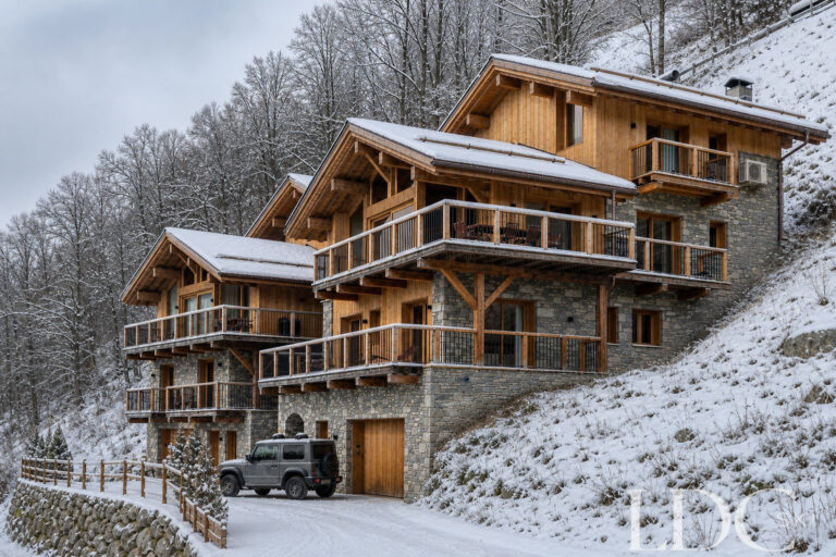 Chalet Aurea exterior showing its traditional stone and timber architecture in St Martin de Belleville