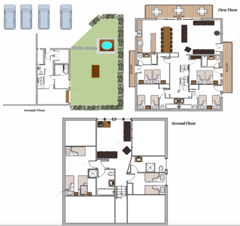 Floor plans of Chalet Aux Joux in Morzine