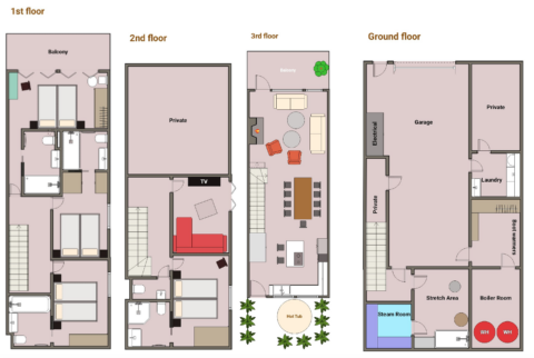 Floor plan of Chalet Chardon in St Martin de Belleville