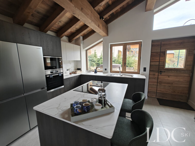 Fully equipped contemporary kitchen at Chalet Chardon in St Martin de Belleville