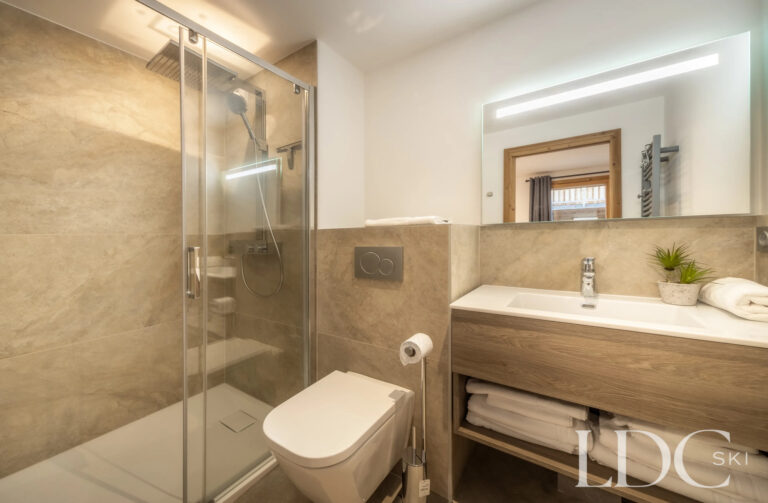 Les Deux Frères contemporary shower room with walk-in shower and timber vanity