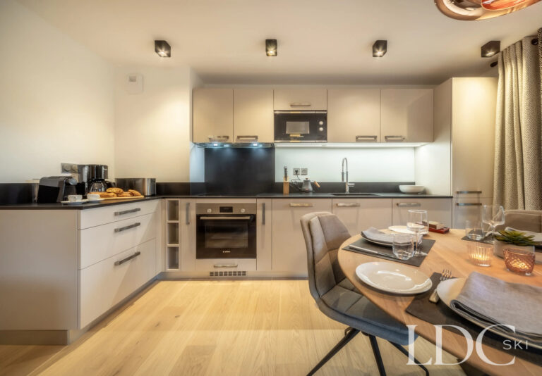 Les Deux Frères contemporary open-plan kitchen and dining area