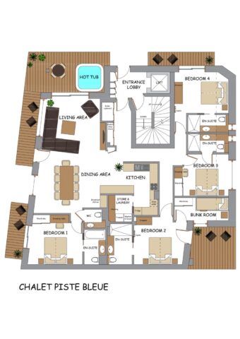 Floor plan of Piste Bleue in Morzine