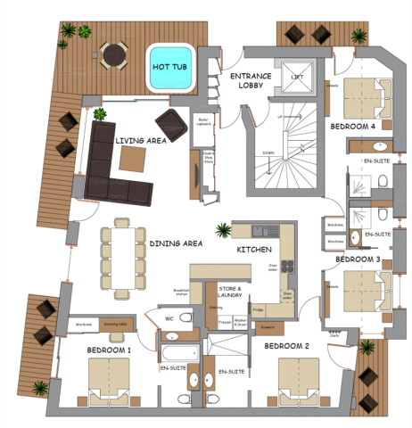 Floor plan of Piste Rouge in Morzine