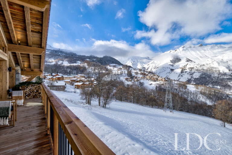 Panoramic mountain and valley view from the balcony at Chalet Constantia