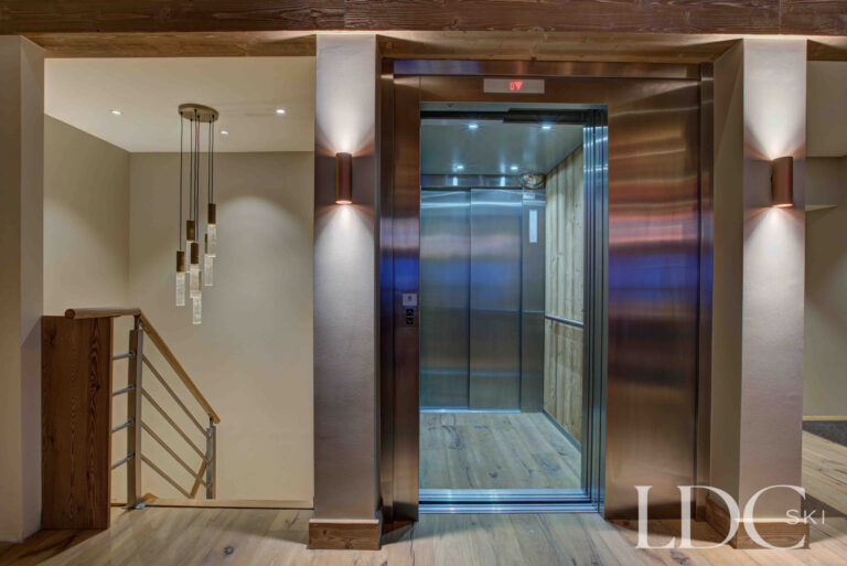 Private internal lift connecting the floors of Chalet Constantia