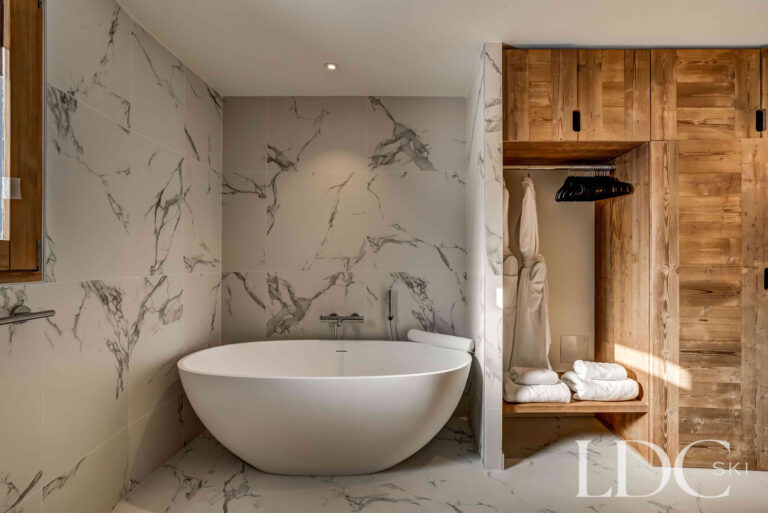 Freestanding bath in the master bathroom at Chalet Constantia