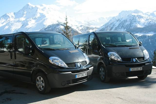 Airport transfer vehicles for ski holidays in the French Alps