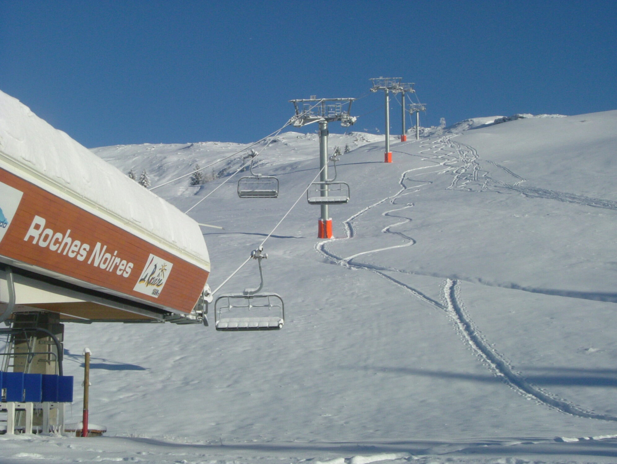 Ski lift and slopes – French Alps