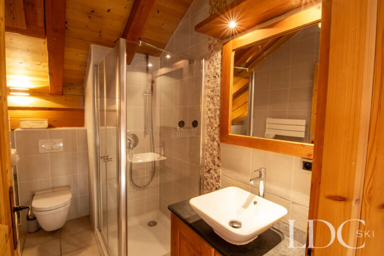 Shower room with contemporary fittings at Nant Giraud